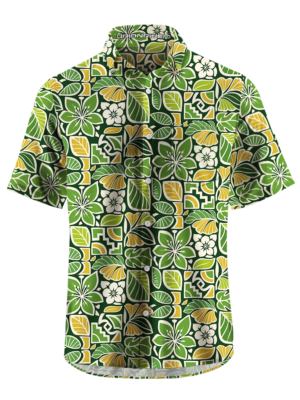 Orionride Tropical Mosai Zipper Pockets Ultra Lightweight Short Sleeves Gravel Shirt