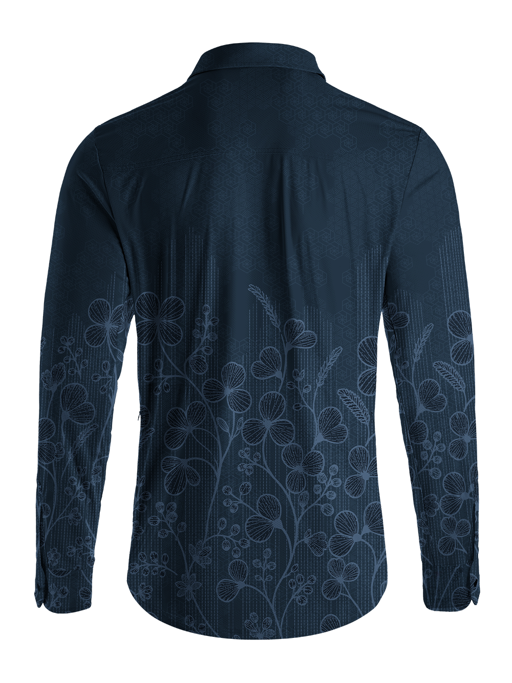 Orionride Botanical Etching Men's Stretchy Breathable Long Sleeve Gravel Shirt