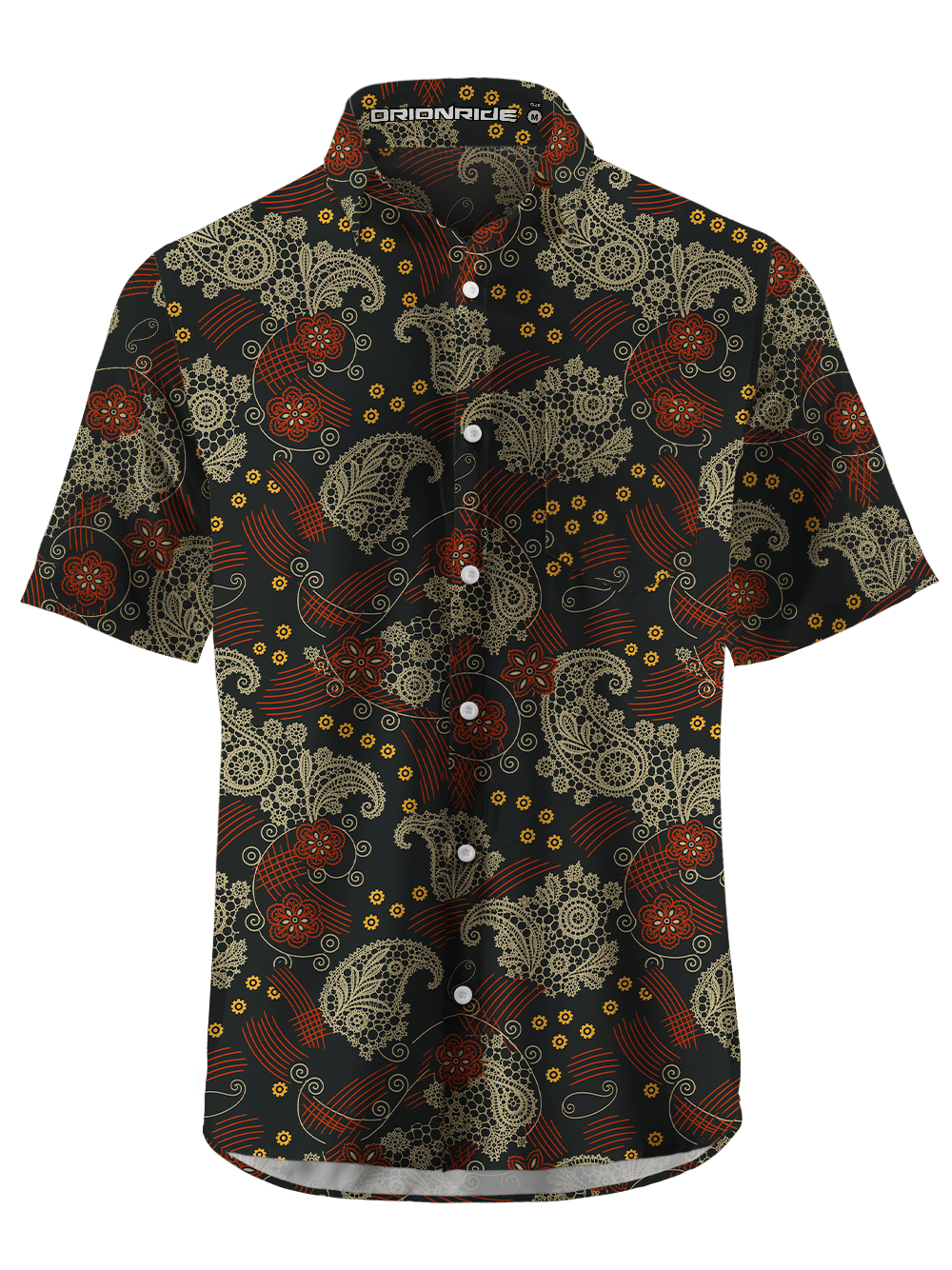 Orionride Deco Bloom Zipper Pockets Ultra Lightweight Short Sleeves Gravel Shirt