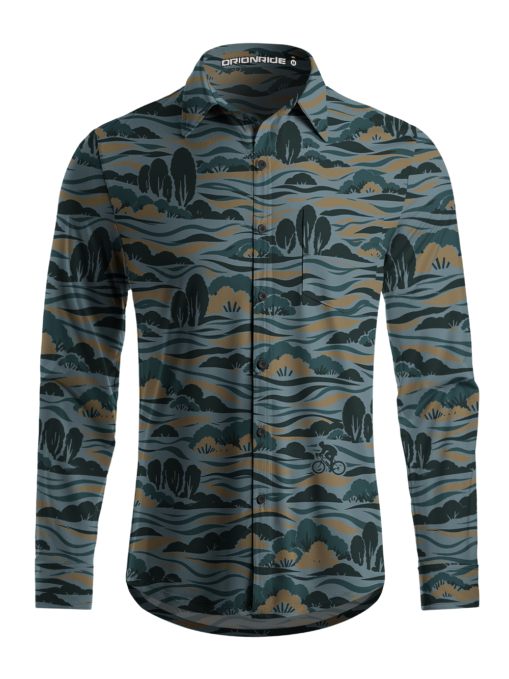 Orionride Rhythmic Vista Men's Stretchy Breathable Long Sleeve Gravel Shirt