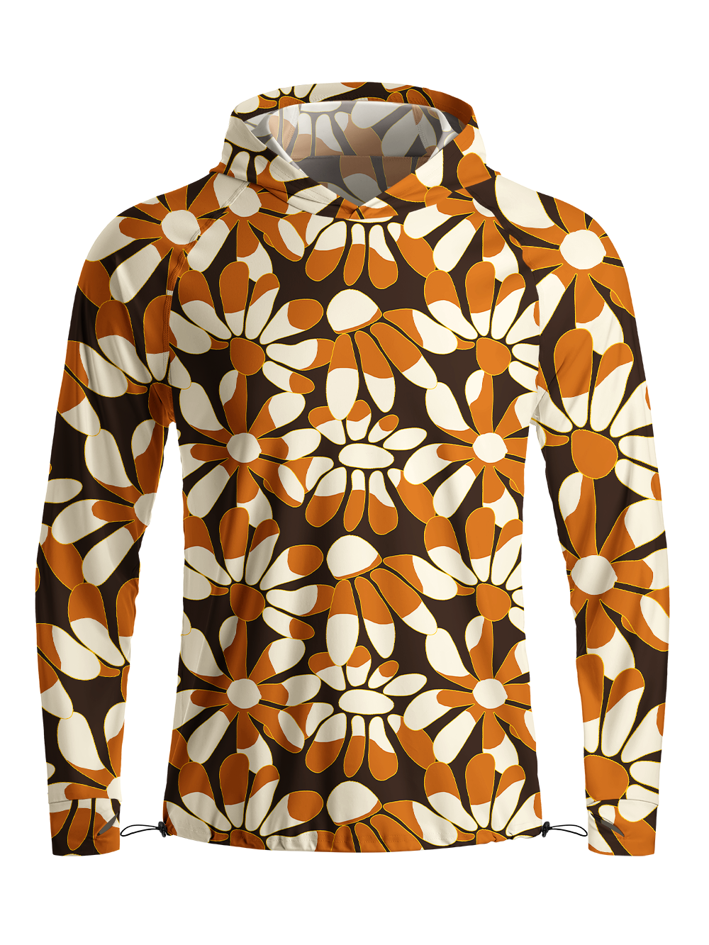 Orionride Psychedelic Flowers Long Sleeve Cycling Hoodie Shirt