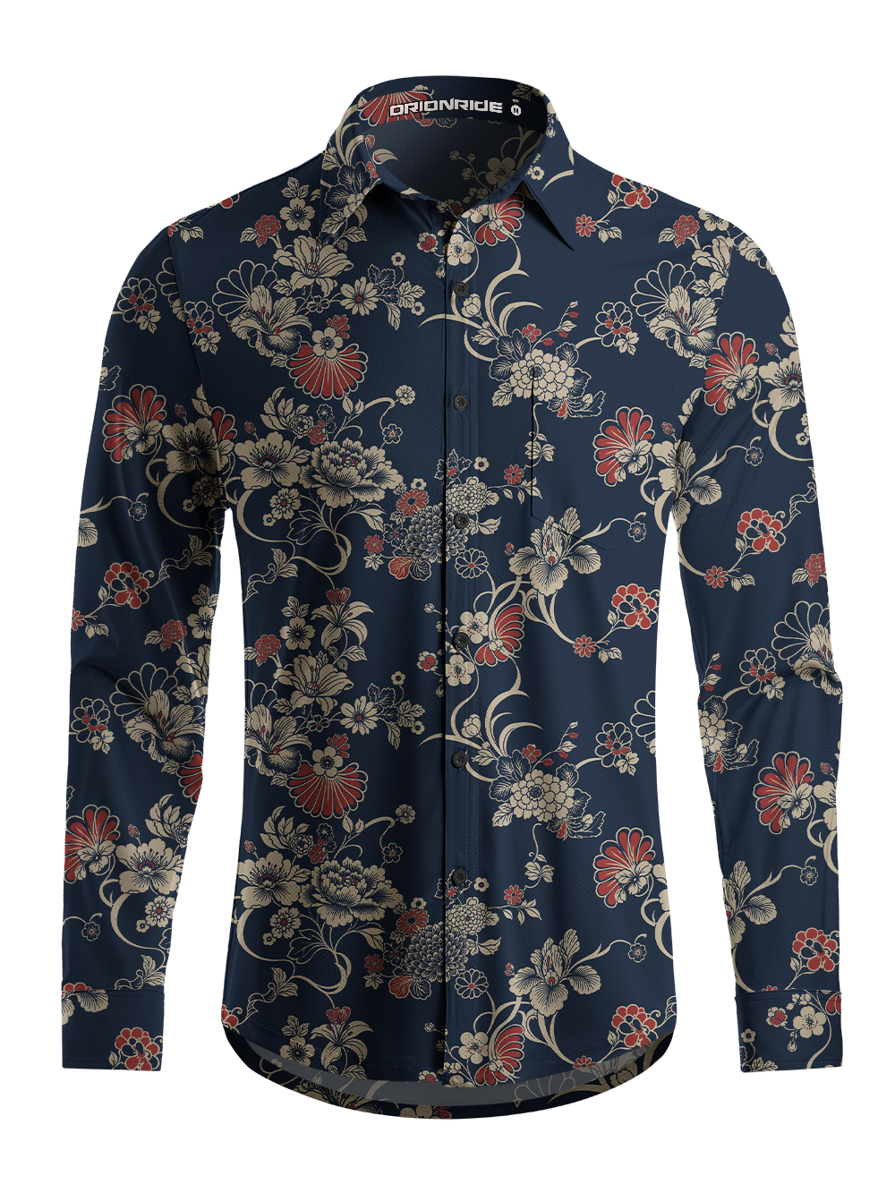 Orionride Dark Garden Men's Stretchy Breathable Long Sleeve Gravel Shirt