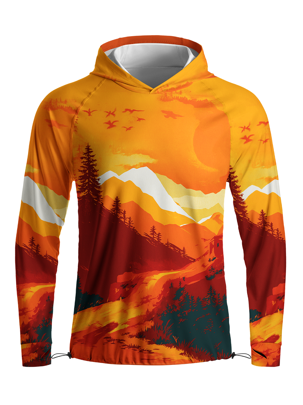Orionride Sunset Glow Long Sleeve Cycling Hoodie Shirt