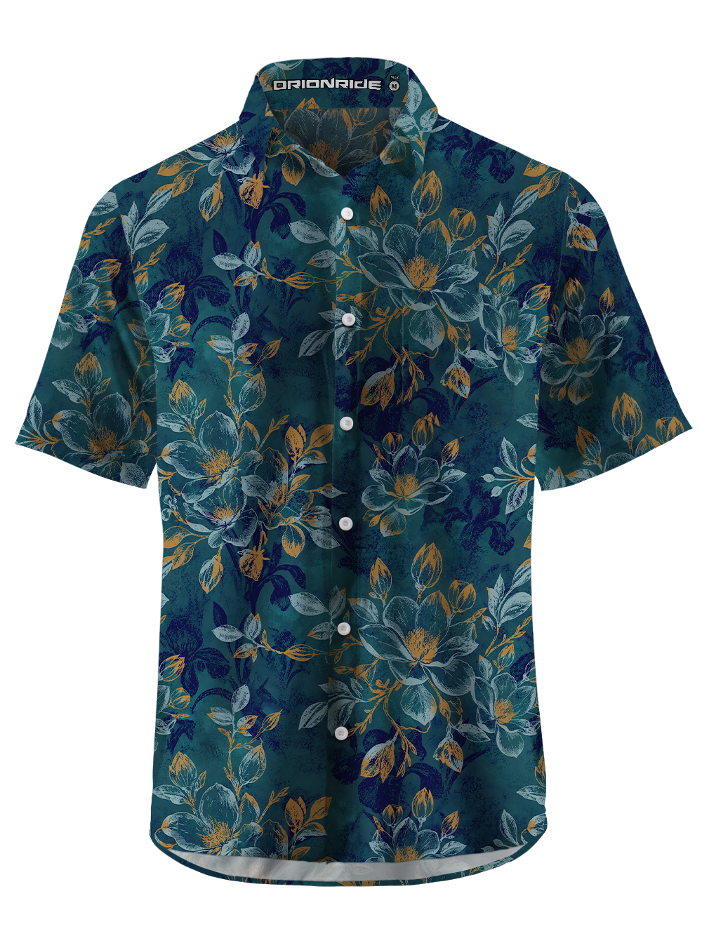 Orionride Faded Botanica Zipper Pockets Ultra Lightweight Short Sleeves Gravel Shirt