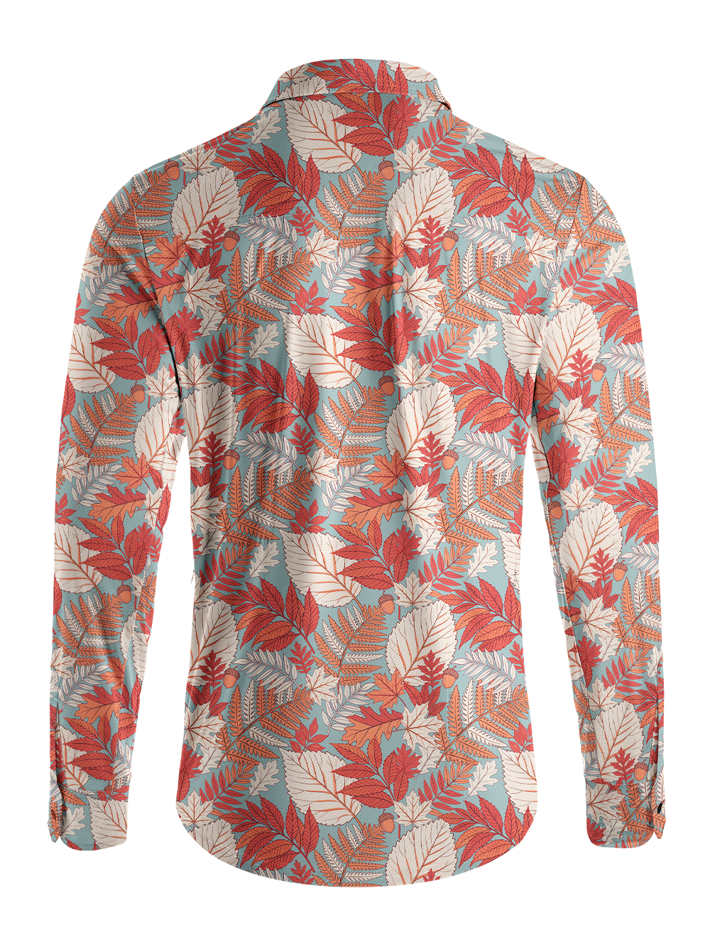 Orionride Autumn Leaf Men's Stretchy Breathable Long Sleeve Gravel Shirt