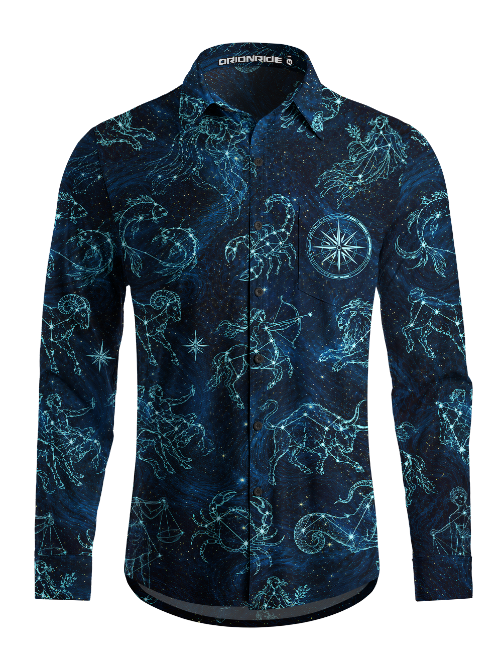 Orionride Liquid Topography Men's Stretchy Breathable Long Sleeve Gravel Shirt