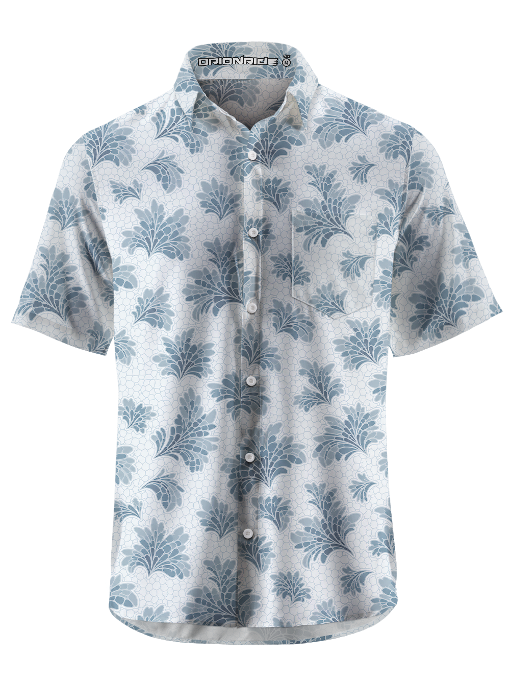 Orionride Botanical Lattice Zipper Pockets Ultra Lightweight Short Sleeves Gravel Shirt