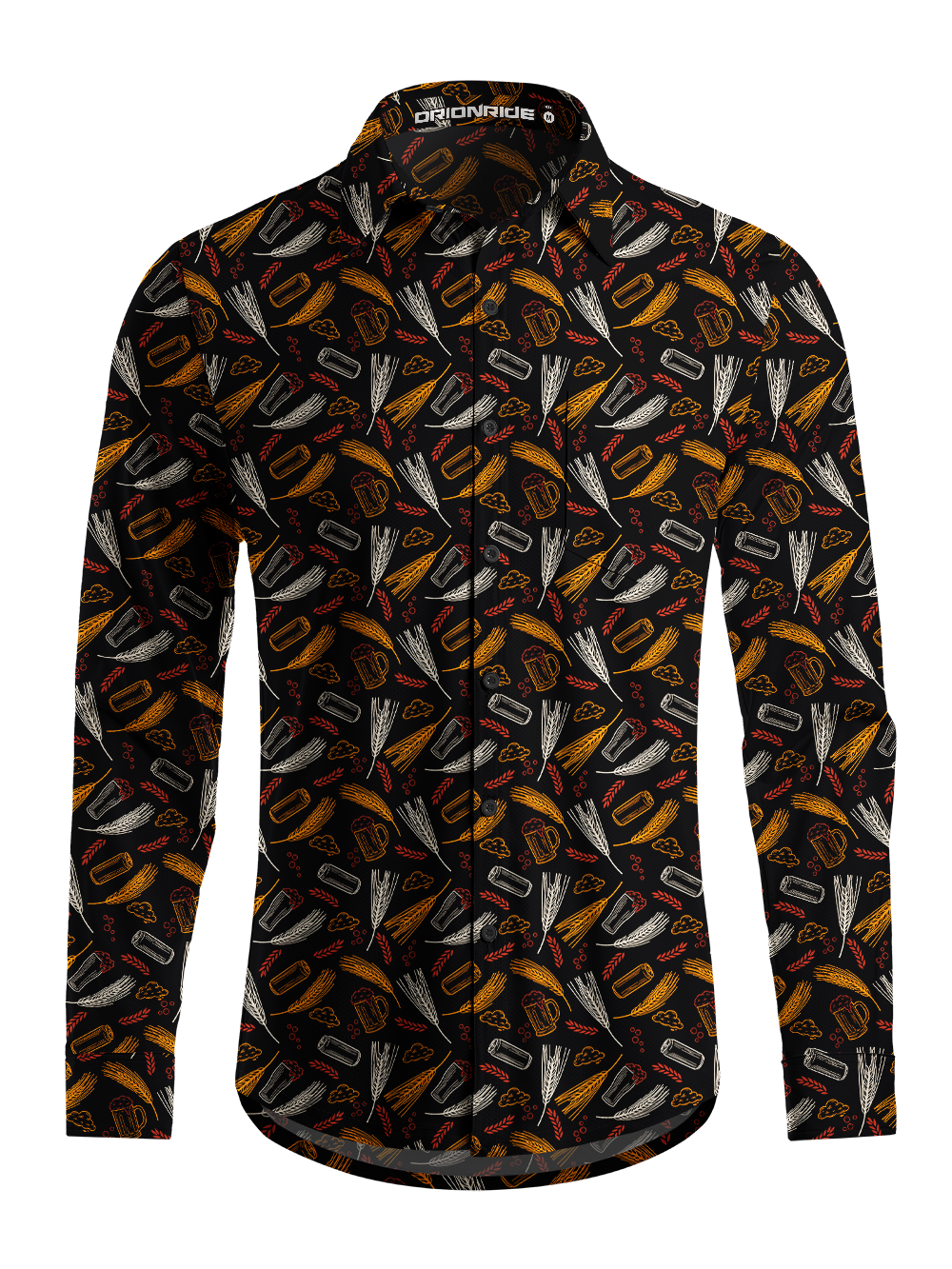 Orionride Night Brew Men's Stretchy Breathable Long Sleeve Gravel Shirt