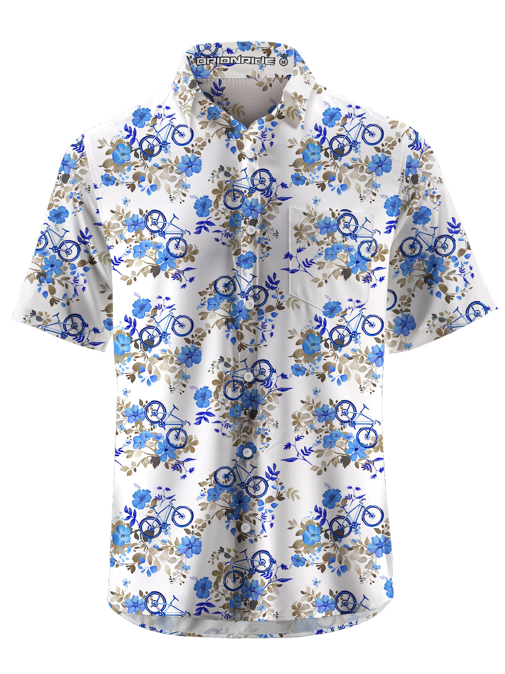 Orionride Flowers In Bloom Zipper Pockets Ultra Lightweight Short Sleeves Gravel Shirt