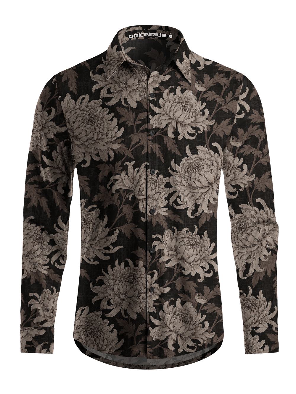 Orionride Pure Chrysanthemum Men's Stretchy Breathable Long Sleeve Gravel Shirt