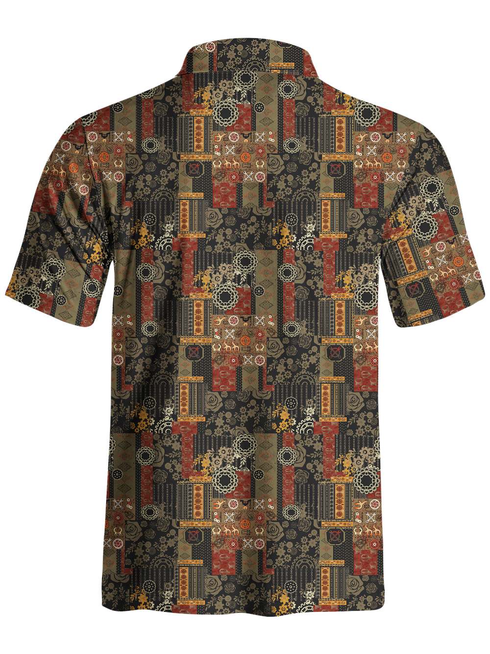 Orionride Retro Gear Flower Men's Polo Shirt