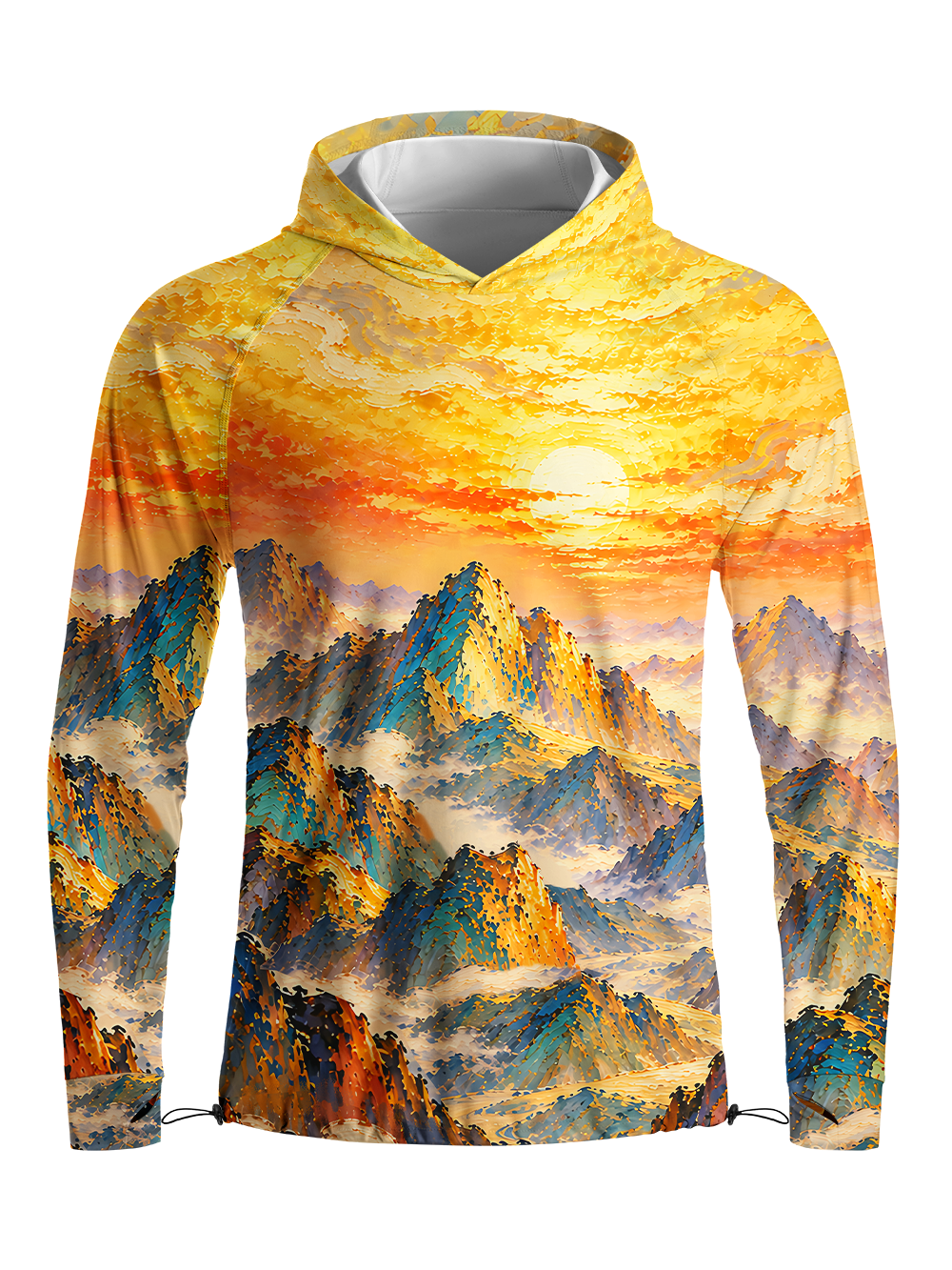 Orionride Golden Ascent Long Sleeve Cycling Hoodie Shirt