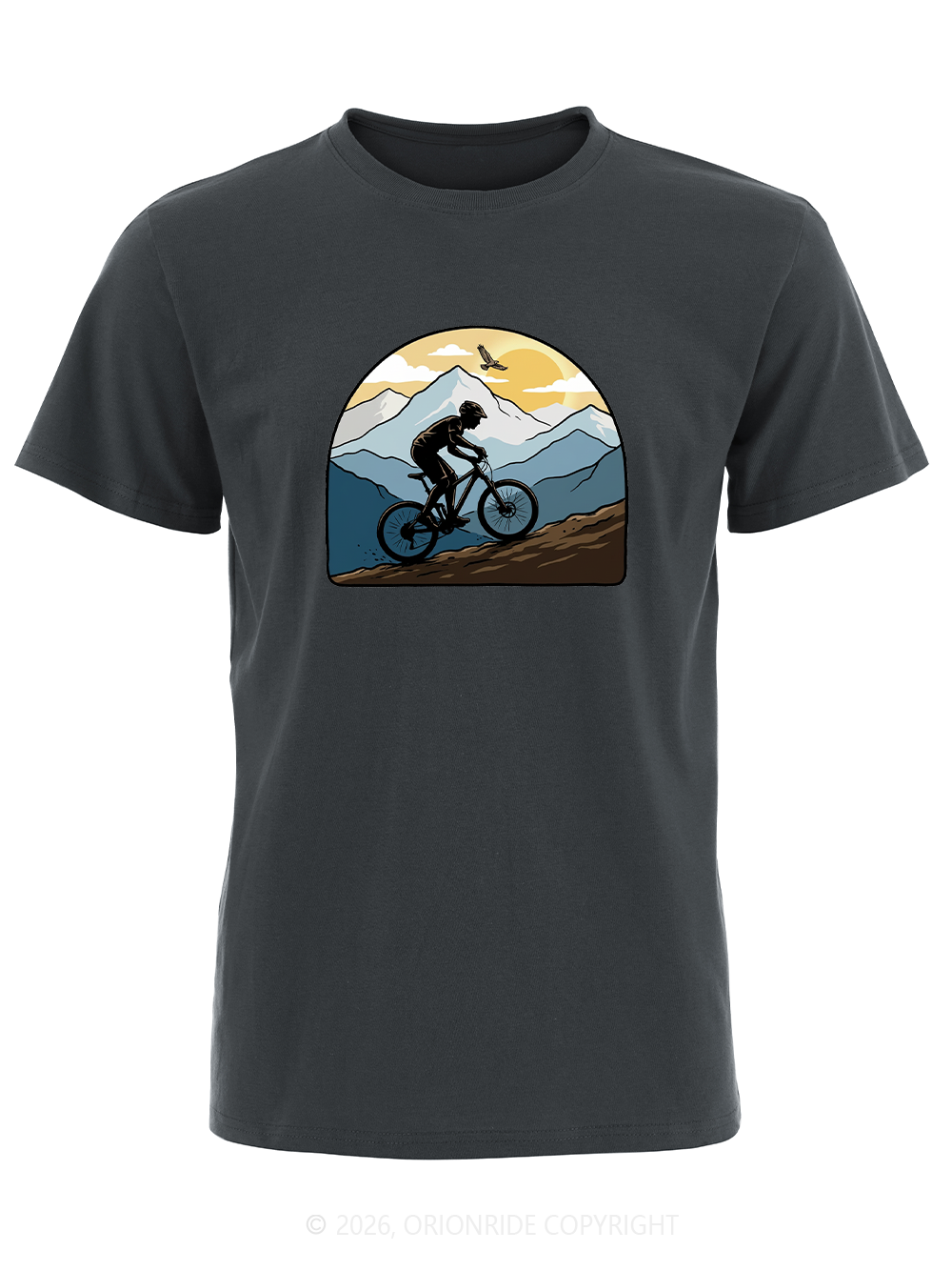 Orionride Sunset Silhouette Outlinet Short Sleeves Bike T-Shirt