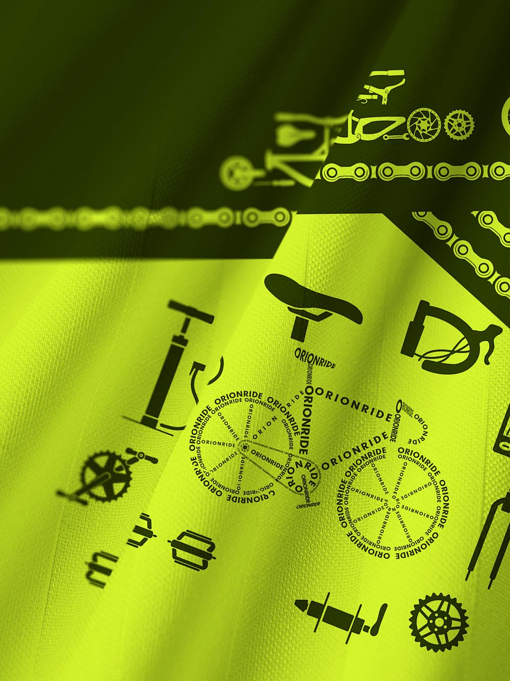 Orionride Letter Stitching Bicycle Collar Mesh Jersey