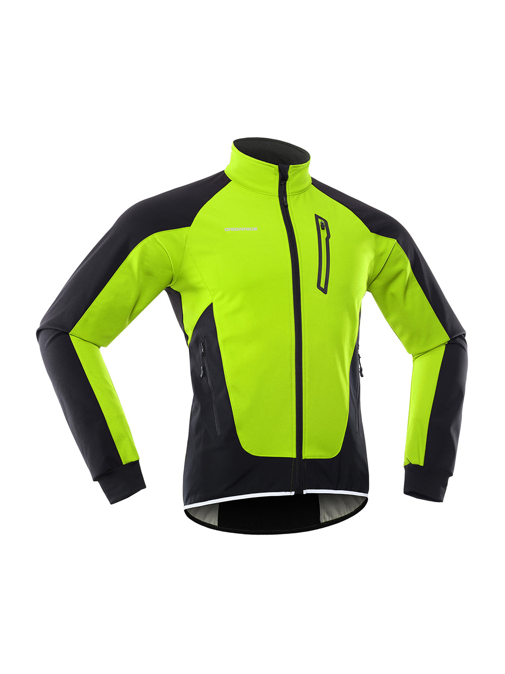 Orionride Cycling Stand Collar Warm Fleece Soft Shell Jacket Green