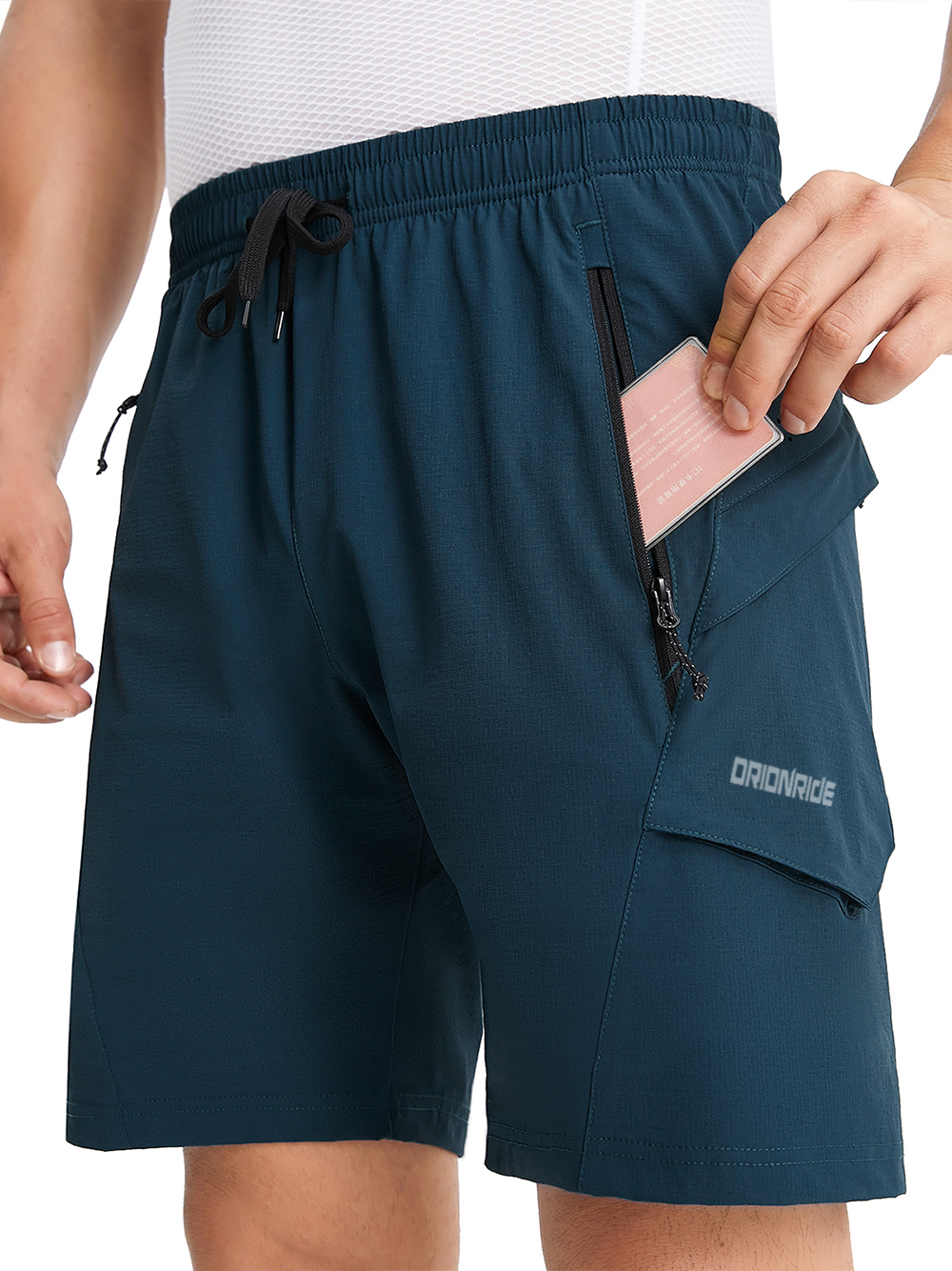 Orionride 2-in-1 Padded Bike Shorts Loose Fit Water-Resistant Bottle Green