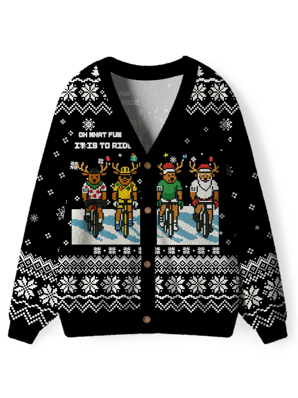 Orionride Christmas Reindeer Men's Cardigan Knit Sweaters