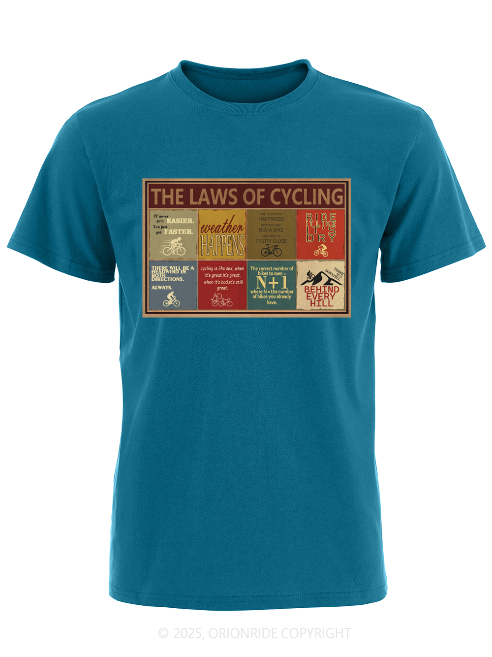 Orionride The Laws Of Cycling Short Sleeves Bike T-Shirt