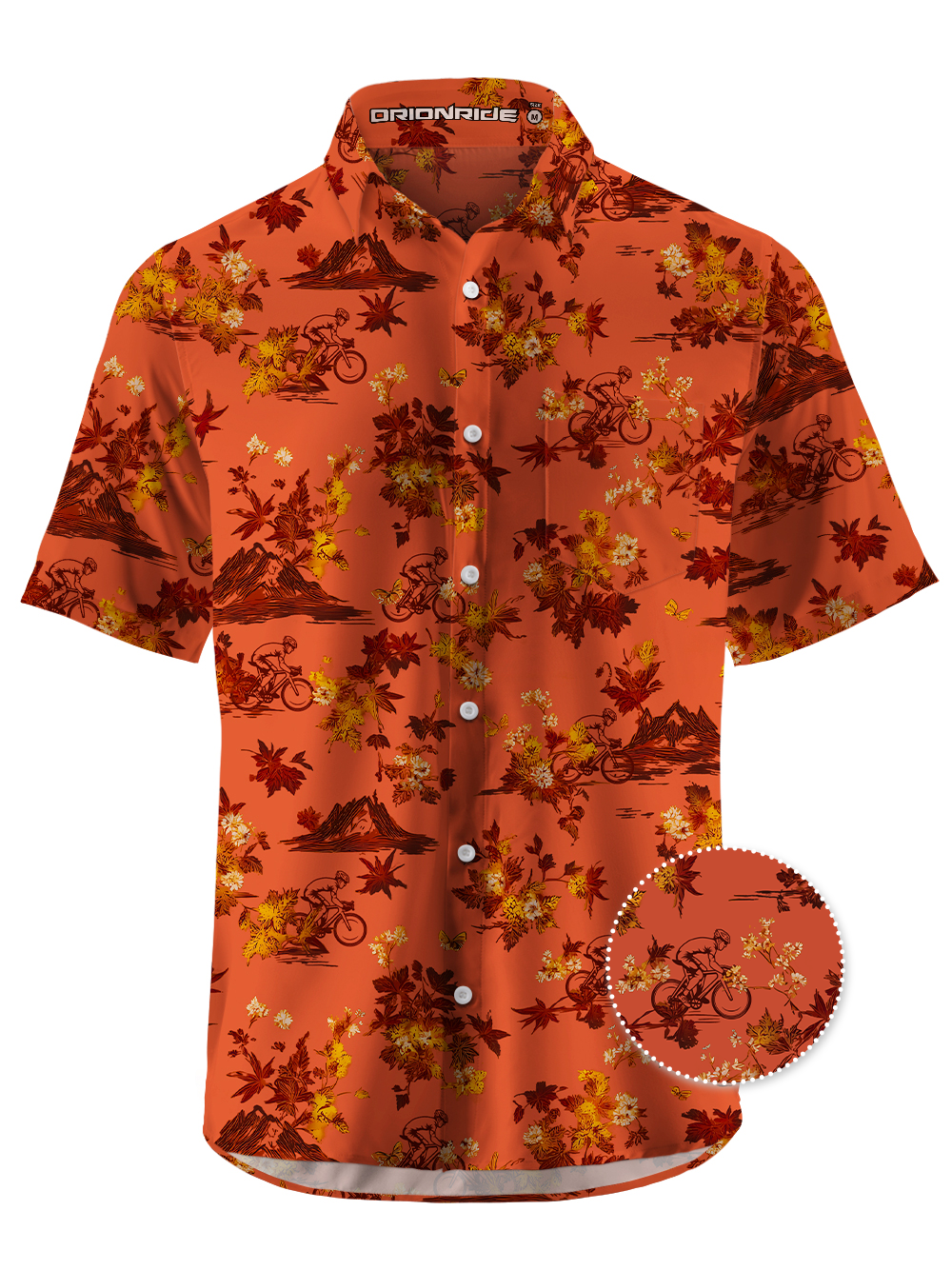 Orionride Fiery Red Leaves Ultra Lightweight Short Sleeves Hawaiian shirt