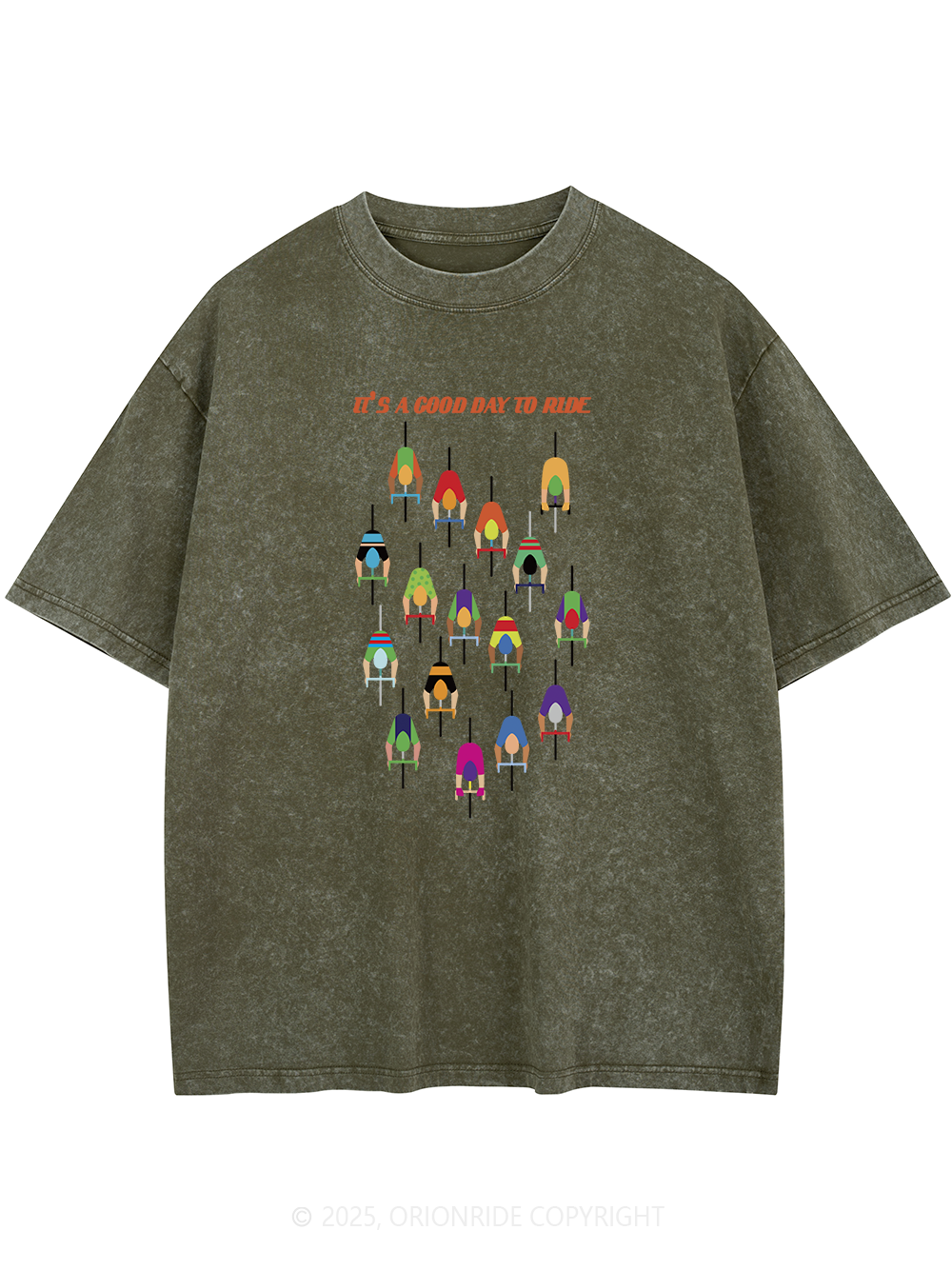 Orionride Good Day to Ride Short Sleeves Bike Washed T-Shirt