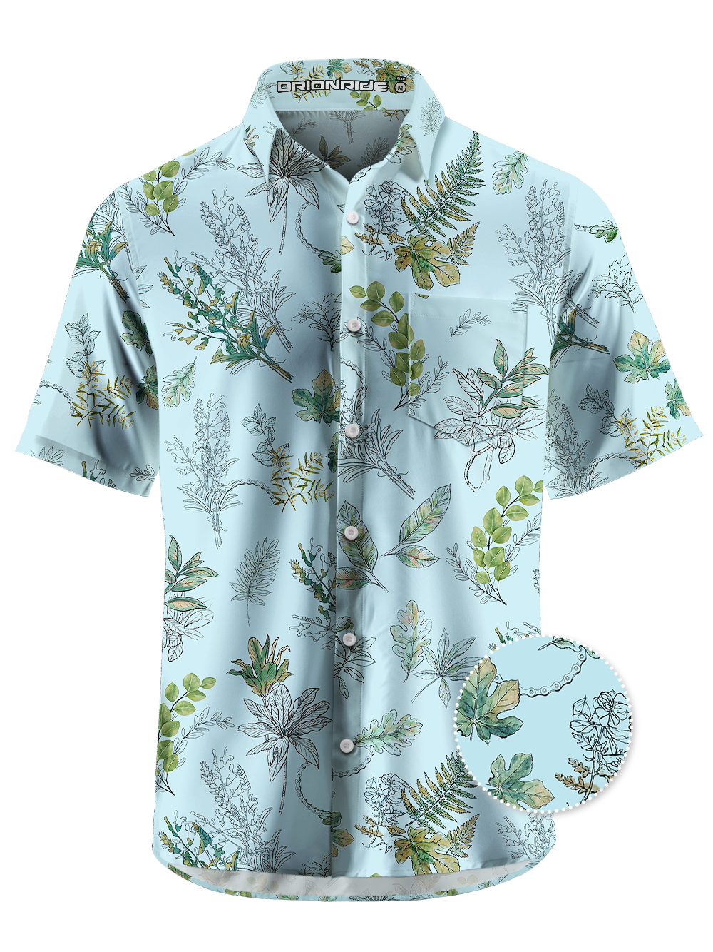 Orionride Olive Branch Ultra Lightweight Short Sleeves Hawaiian shirt