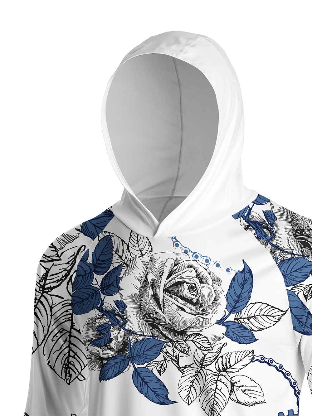 Orionride Blooming Roses Long Sleeve Cycling Hoodie Shirt