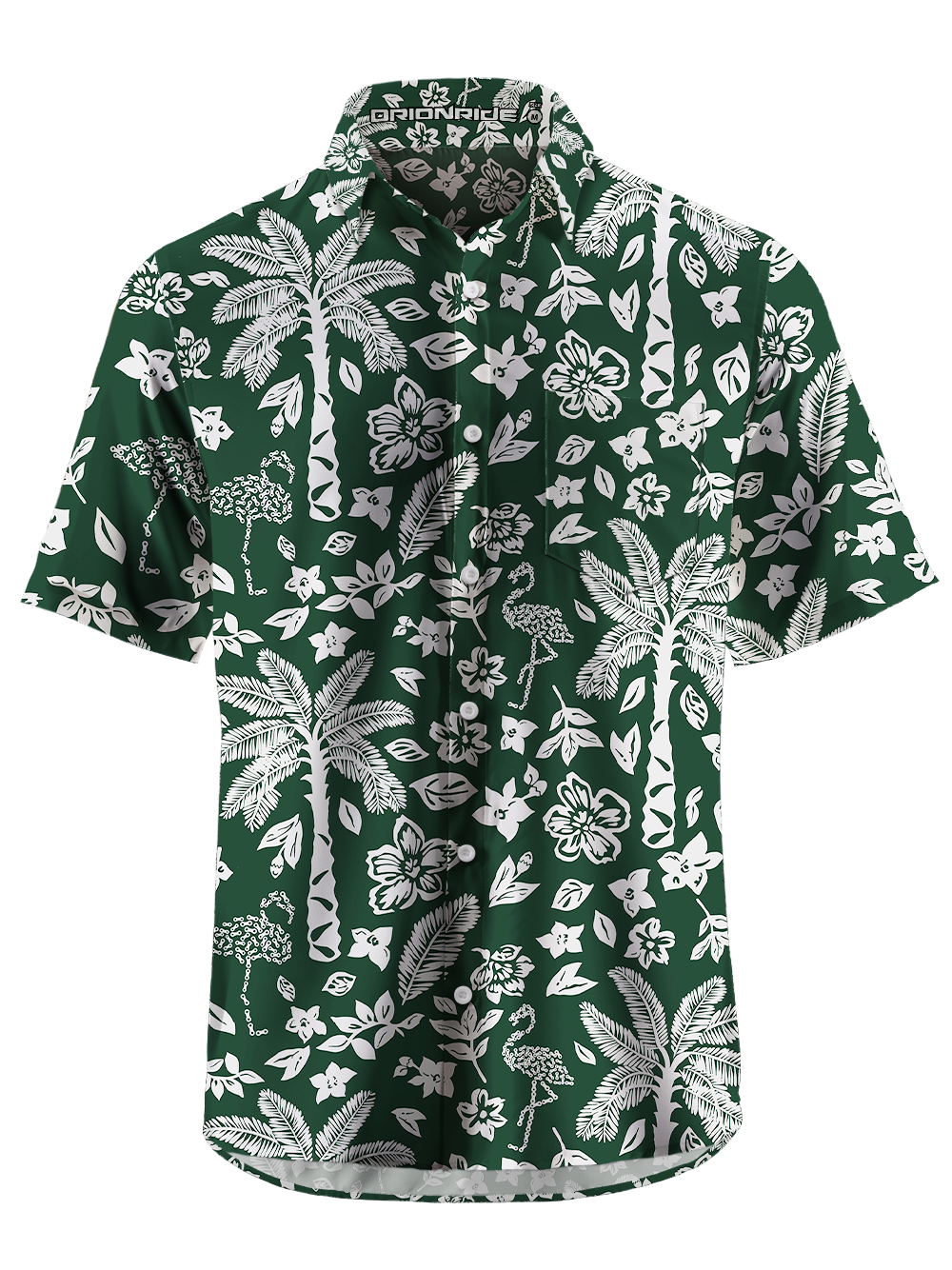 Orionride Under The Coconut Tree Zipper Pockets Ultra Lightweight Short Sleeves Gravel Shirt