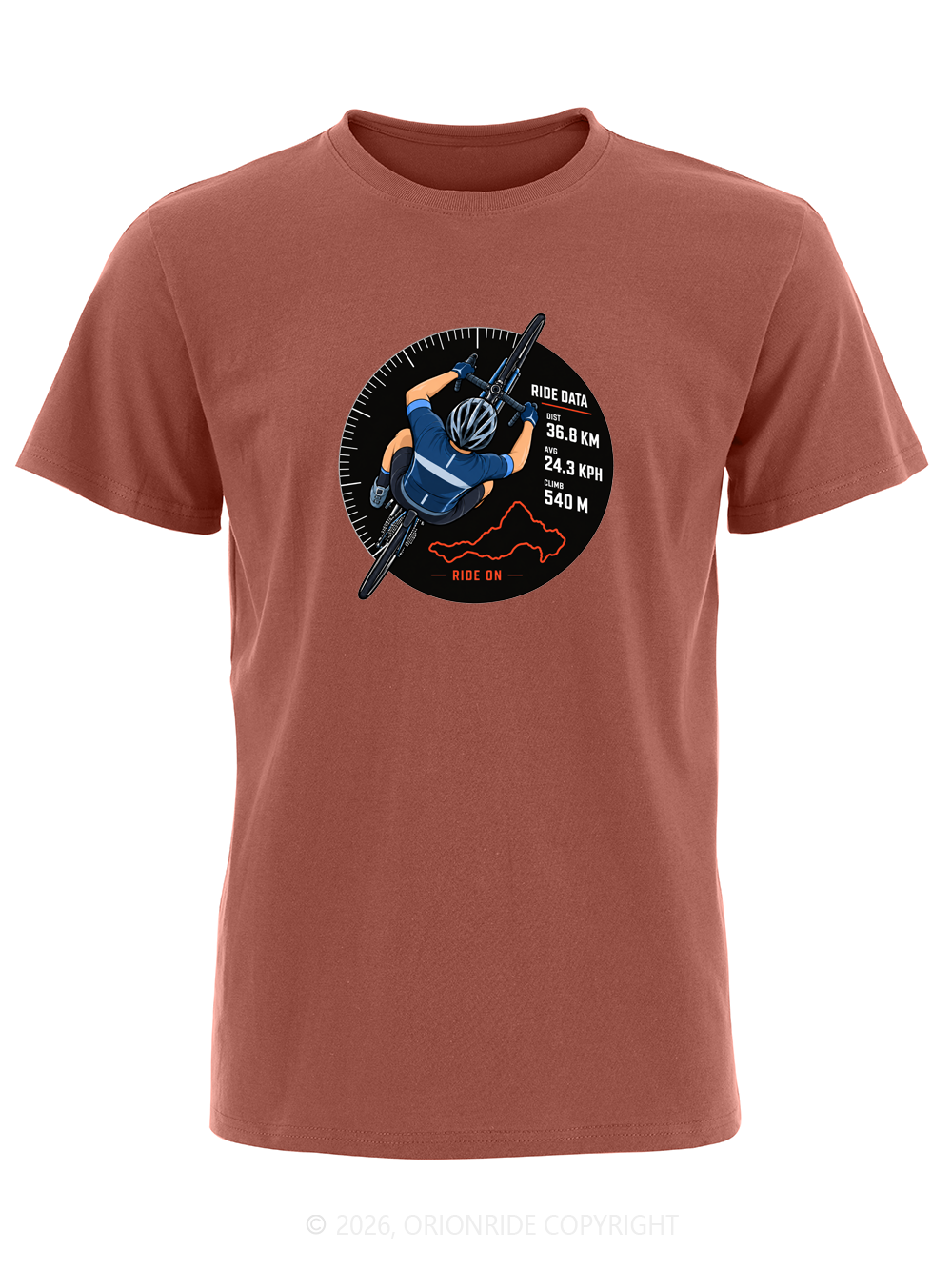 Orionride Ride Data Badge Short Sleeves Bike T-Shirt