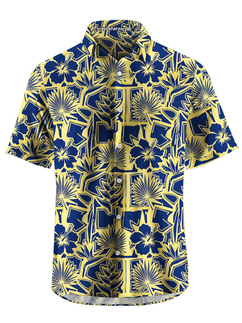 Orionride Geometry Hawaii Zipper Pockets Ultra Lightweight Short Sleeves Gravel Shirt