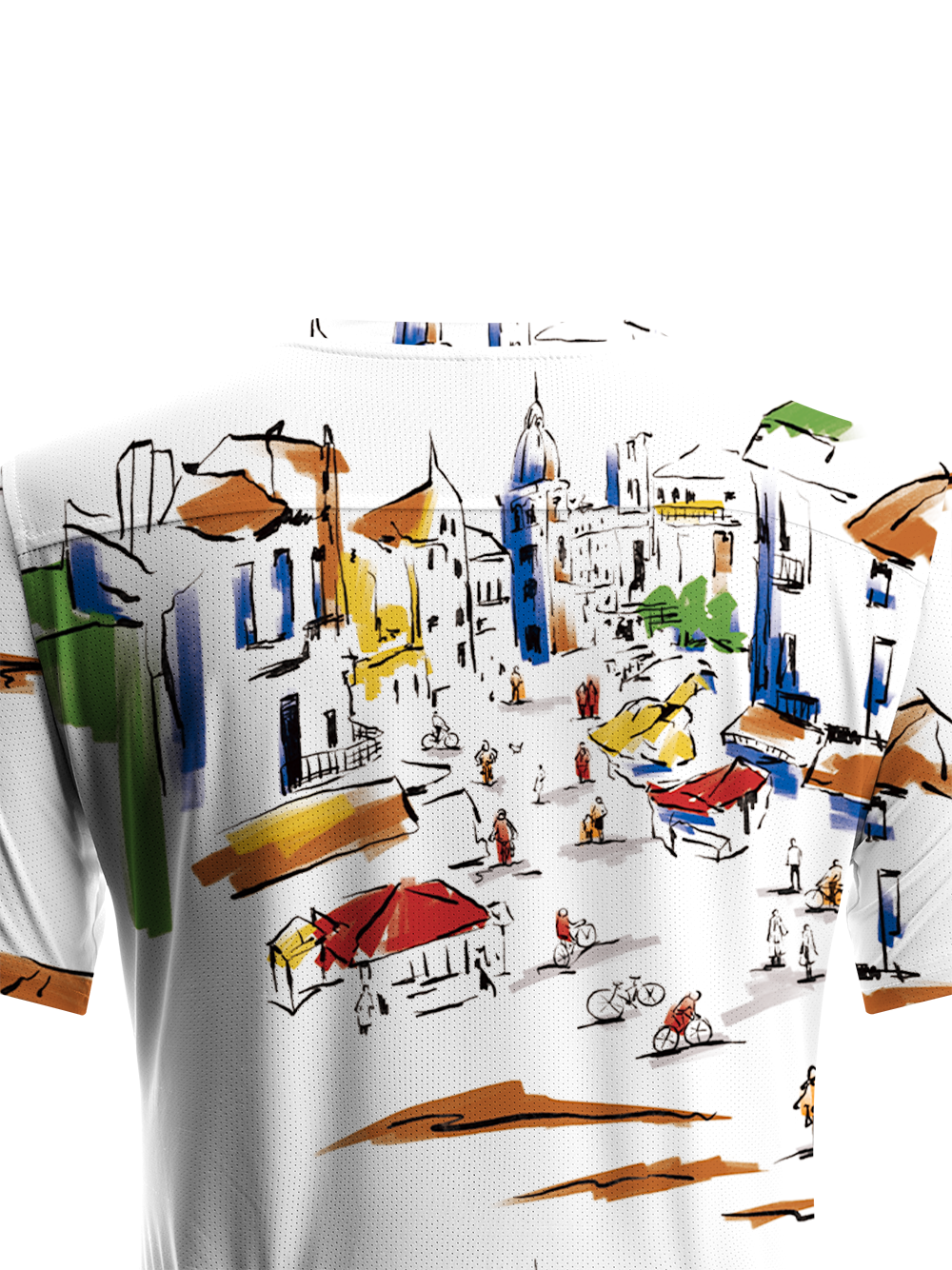 Orionride Hand-painted Street Scene Women's Breathable Short Sleeve T-shirt