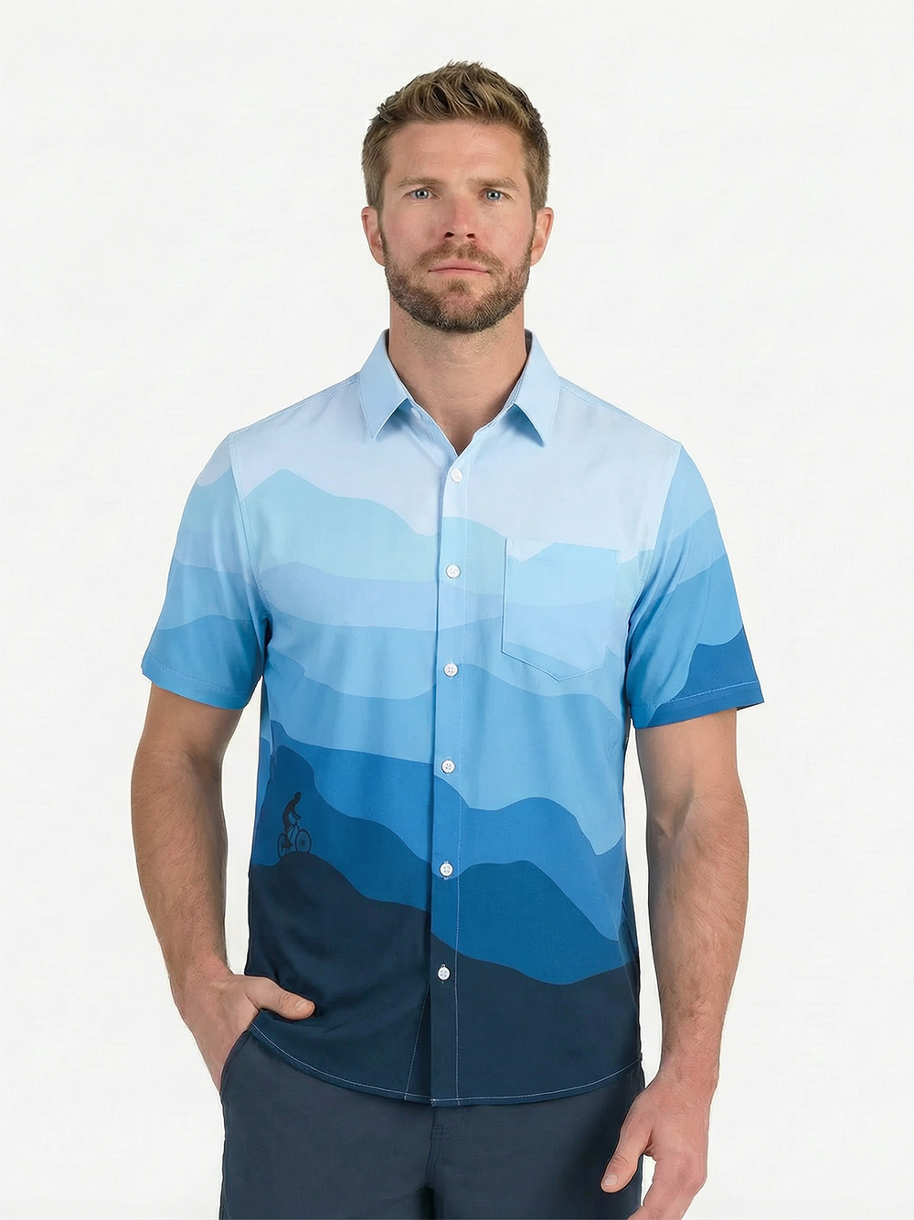 Orionride Free Sunset Zipper Pockets Ultra Lightweight Short Sleeves Gravel Shirt