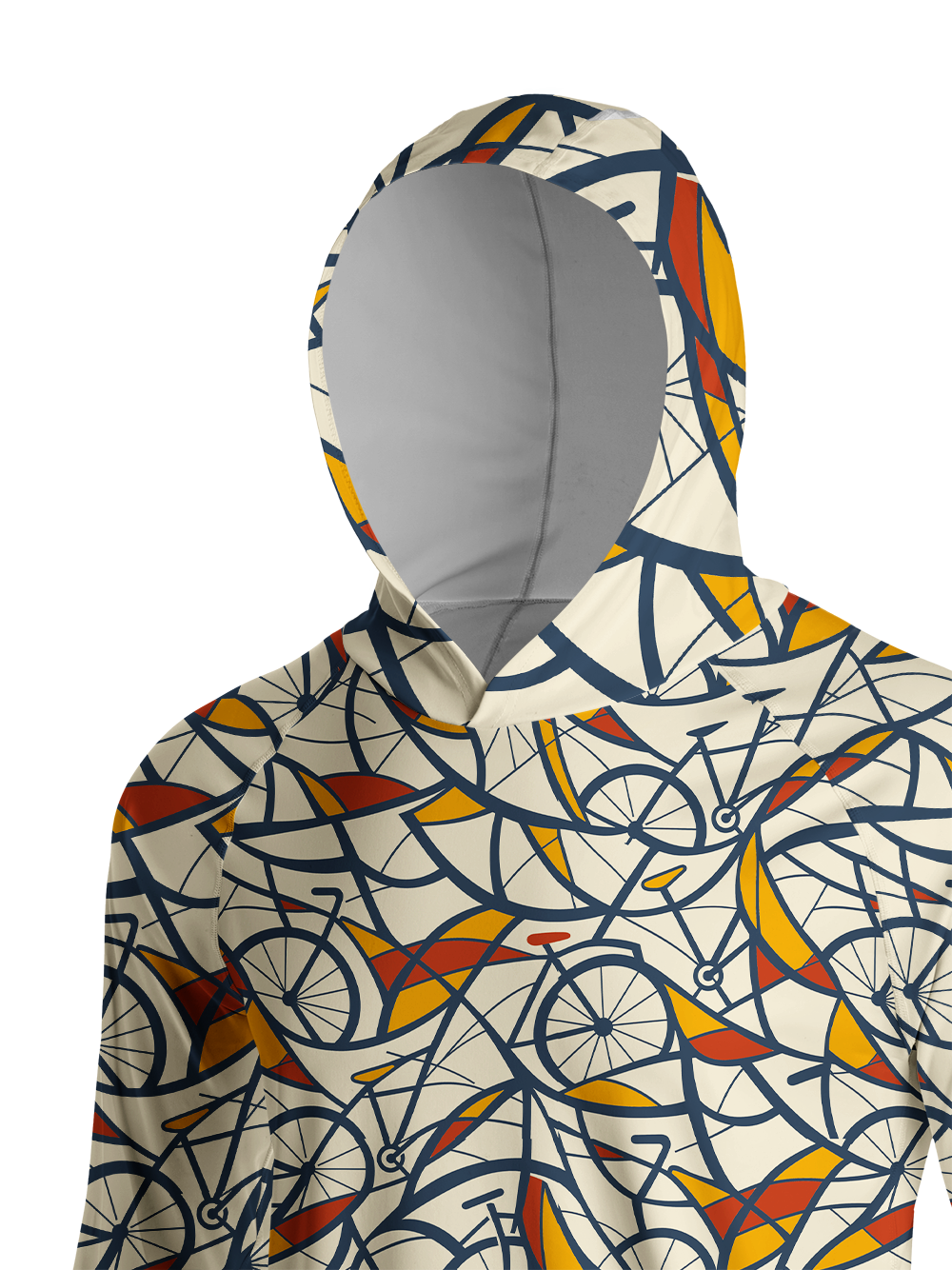 Orionride Bike Geometry Long Sleeve Cycling Hoodie Shirt