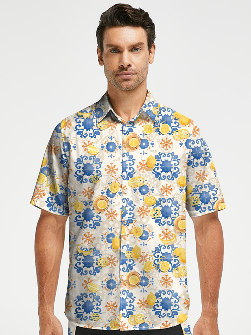 Orionride Lemon World Zipper Pockets Ultra Lightweight Short Sleeves Gravel Shirt
