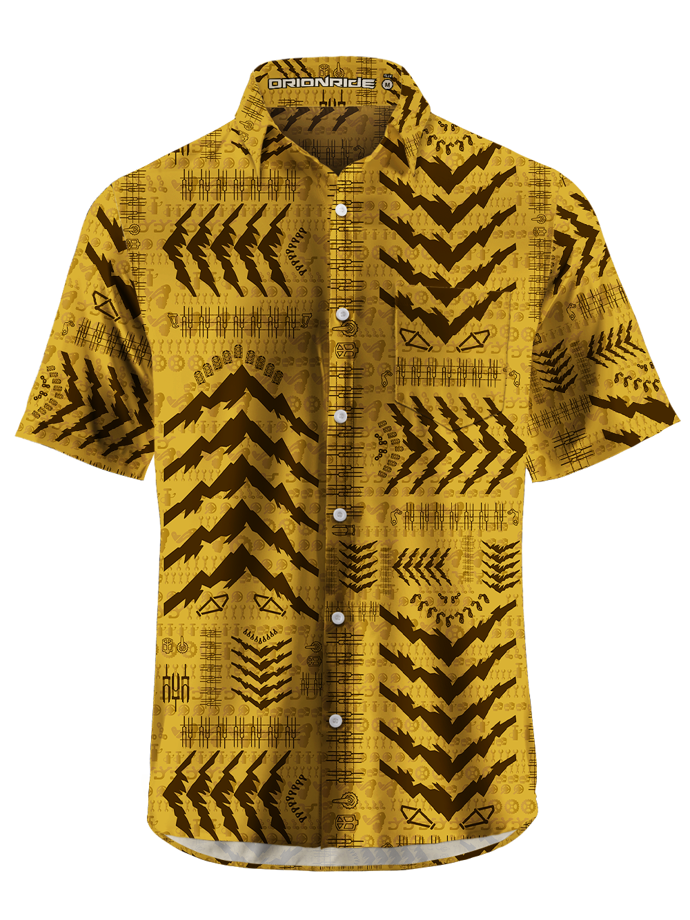 Orionride Jagged Mountain Peaks Zipper Pockets Ultra Lightweight Short Sleeves Gravel Shirt