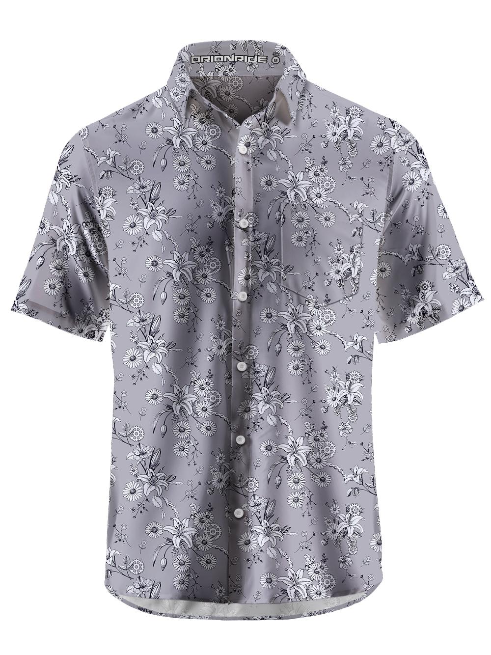 Orionride Blooming Lilies Zipper Pockets Ultra Lightweight Short Sleeves Gravel Shirt
