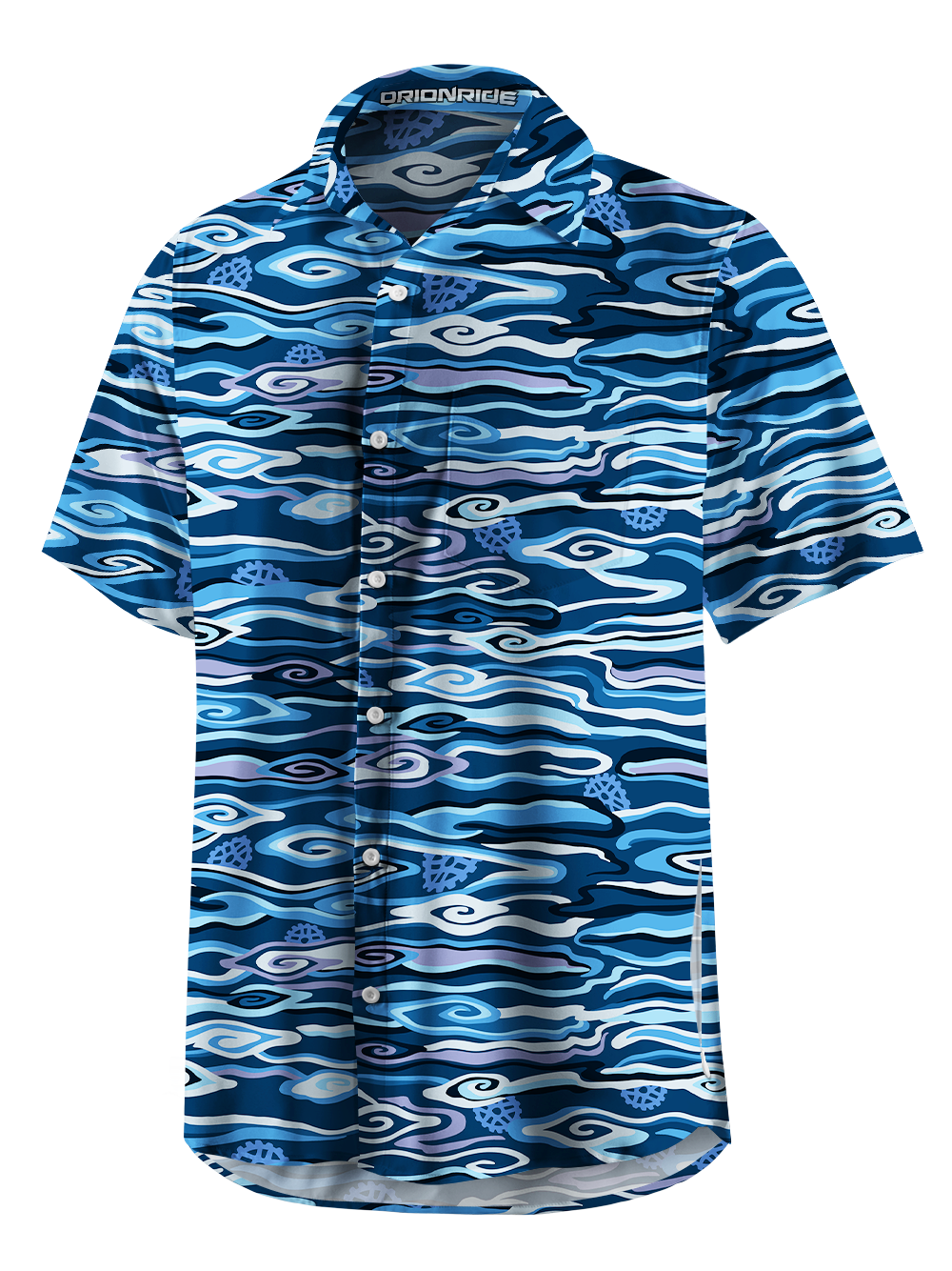 Orionride Flowing Waves Zipper Pockets Ultra Lightweight Short Sleeves Gravel Shirt