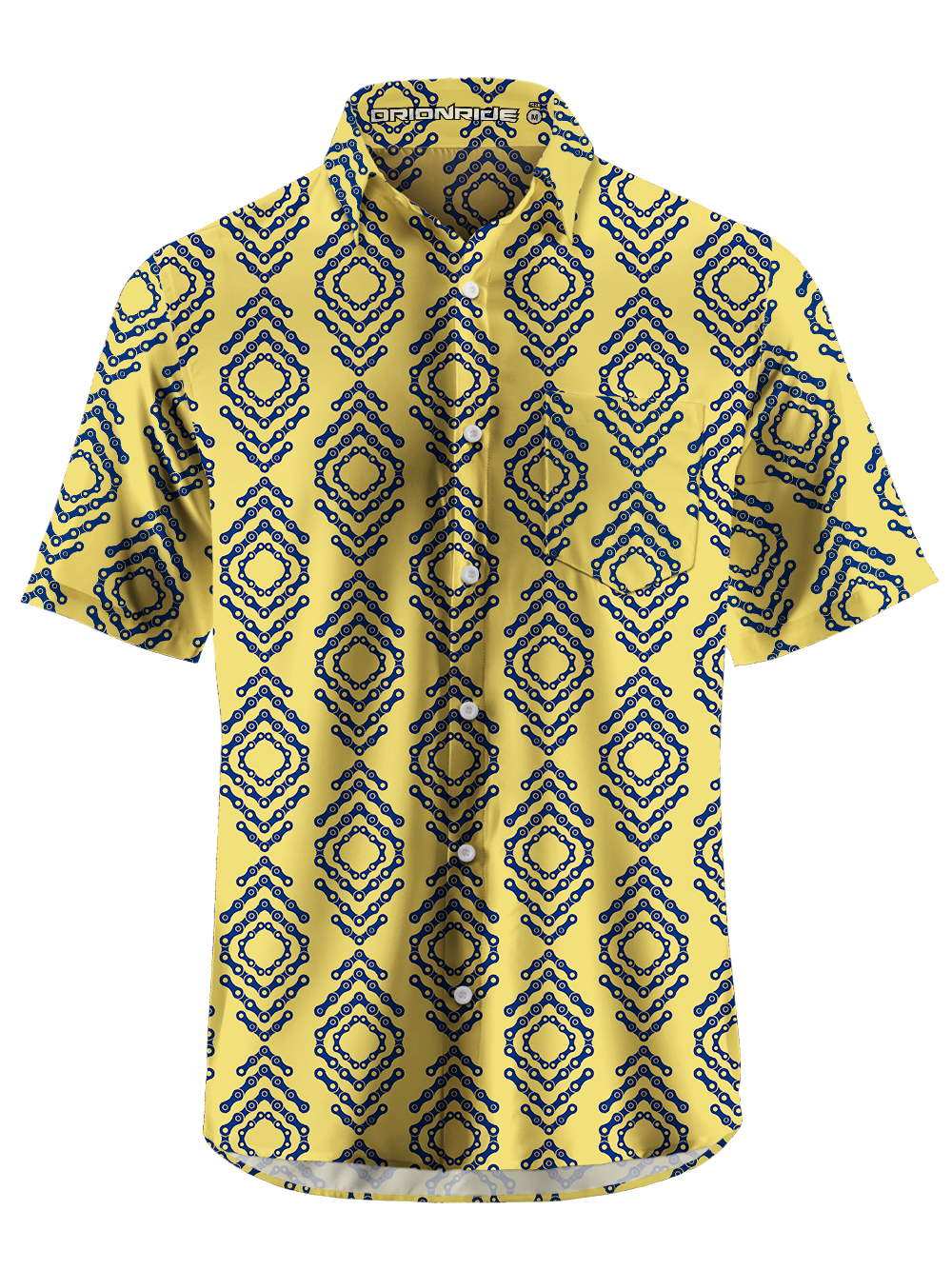 Orionride Chain-Like Lines Zipper Pockets Ultra Lightweight Short Sleeves Gravel Shirt