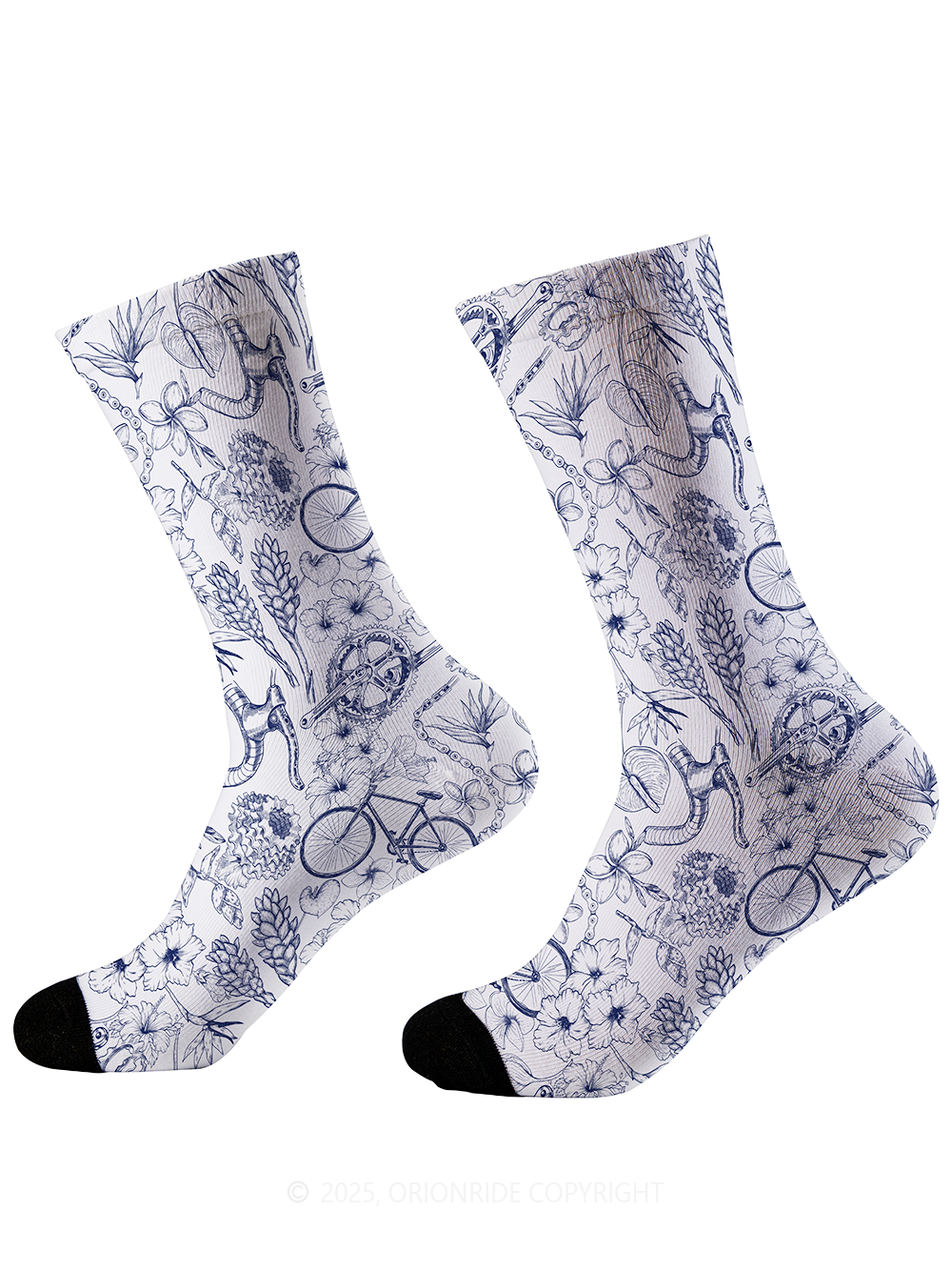 Orionride Flower Sketch Cycling Socks