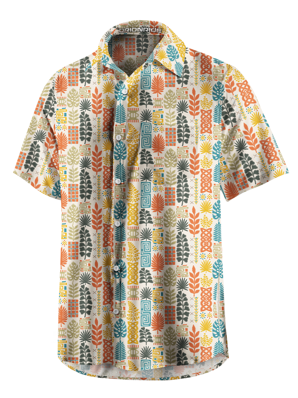Orionride Totem Symbols Zipper Pockets Ultra Lightweight Short Sleeves Gravel Shirt