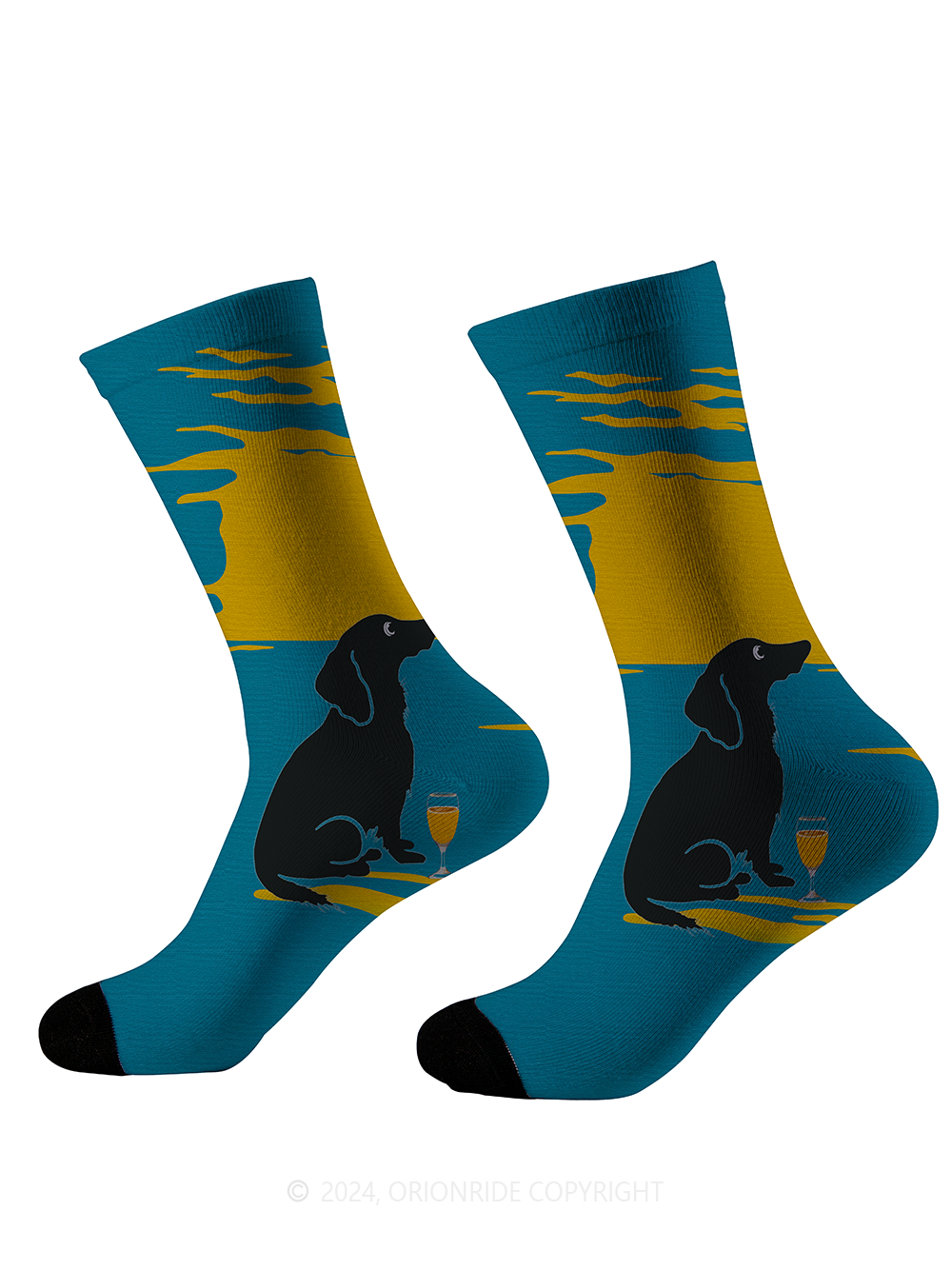 Orionride Dog On Beach Cycling Socks