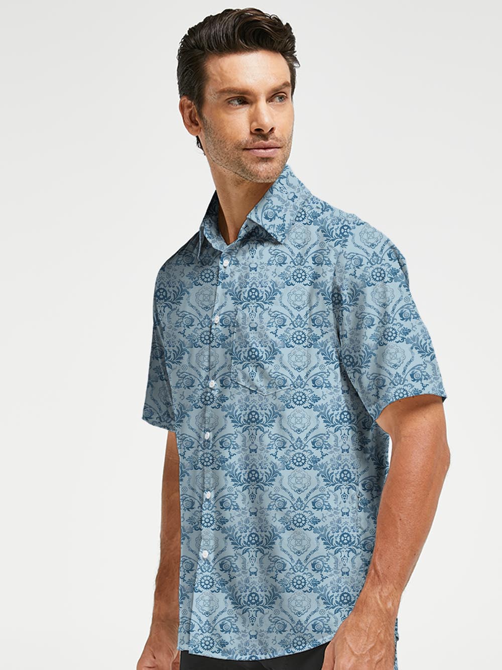 Orionride Chain Gear Flower Zipper Pockets Ultra Lightweight Short Sleeves Gravel Shirt