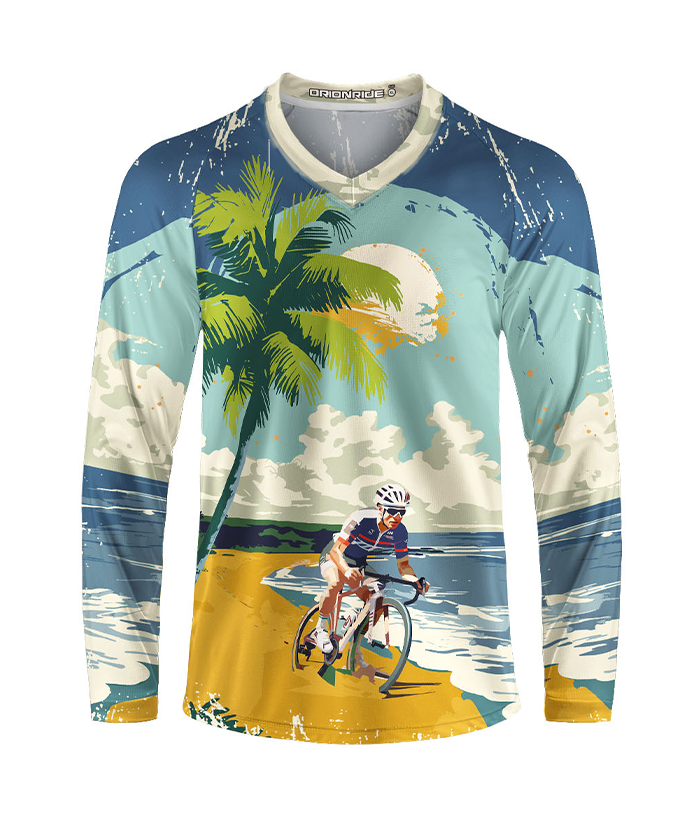 Orionride Tropical Beach Long Sleeve Downhill Jersey