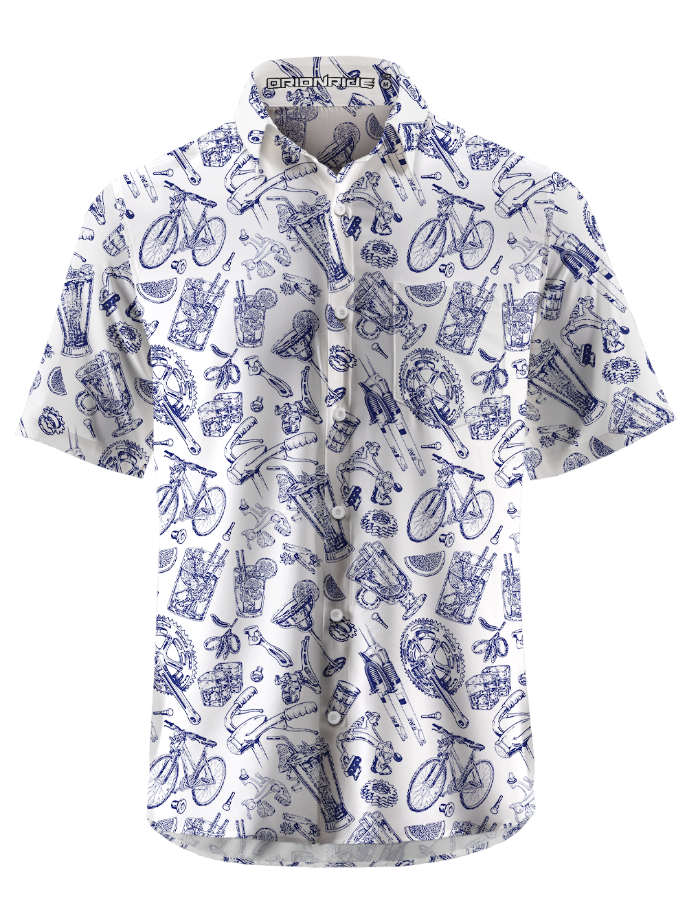 Orionride Cocktails And Parts Zipper Pockets Ultra Lightweight Short Sleeves Gravel Shirt
