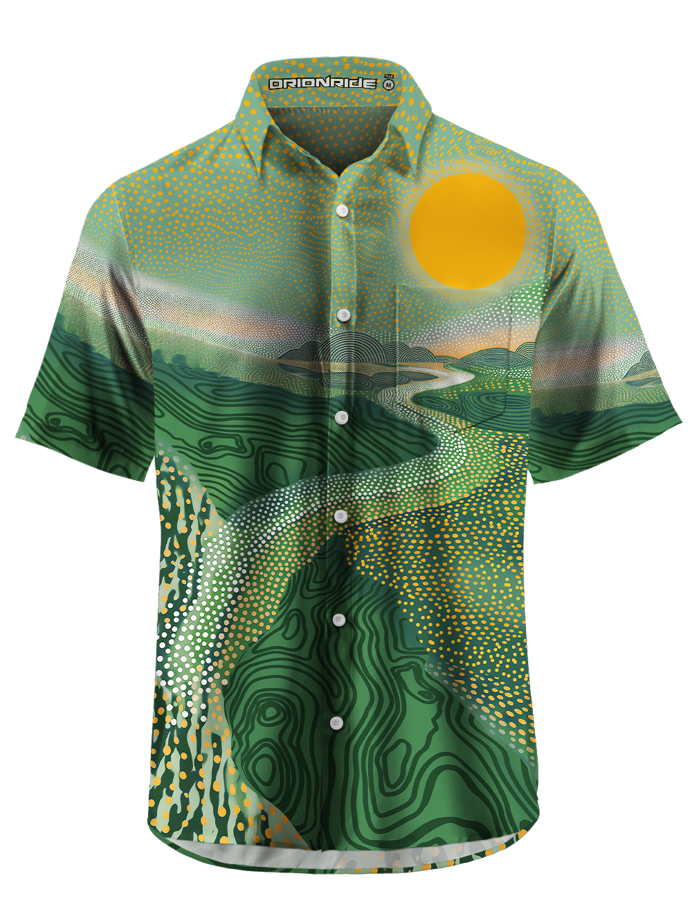 Orionride Dot Mountain River Zipper Pockets Ultra Lightweight Short Sleeves Gravel Shirt