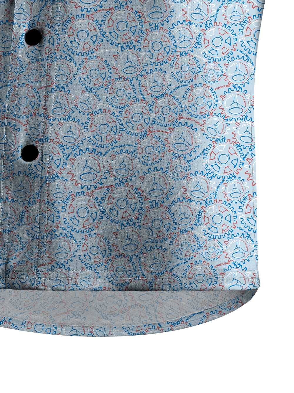 Orionride Gear Shaped Flowers Men's Stretchy Breathable Long Sleeve Gravel Shirt