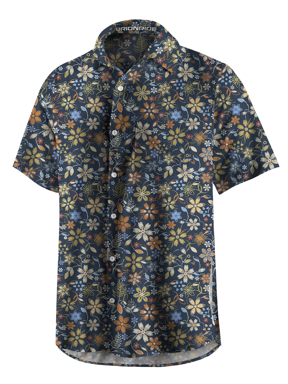 Orionride Embroidered Flower Zipper Pockets Ultra Lightweight Short Sleeves Gravel Shirt