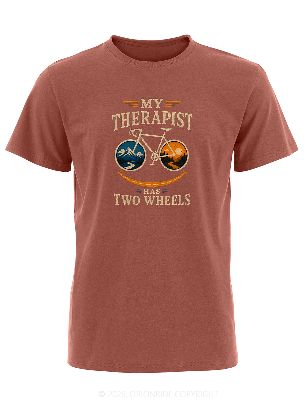 Orionride My Therapist Has Two Wheels Short Sleeves Bike T-Shirt