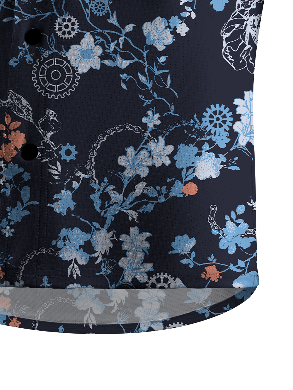 Orionride Flower World Men's Stretchy Breathable Long Sleeve Gravel Shirt