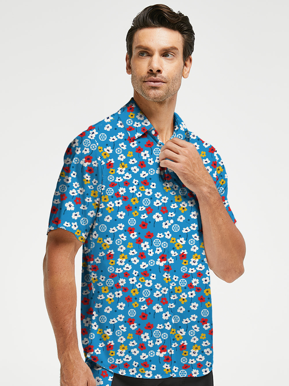 Orionride Floral Gear Zipper Pockets Ultra Lightweight Short Sleeves Gravel Shirt