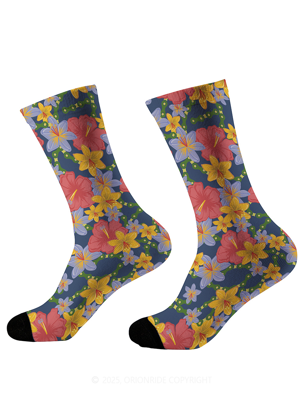 Orionride Hibiscus Chain Cycling Socks